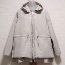 グレージュ2WAYストレッチタフタハーフコート
