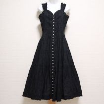 黒チューリップ刺繍キャミワンピース