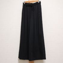 黒ギャザーワイドパンツ