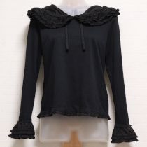 黒ローンフリルフードカットソー【3(M)】