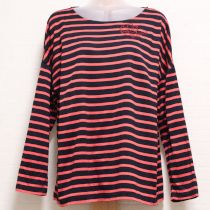 黒×オレンジカメリア刺繍入りボーダーカットソー【4(11号)】