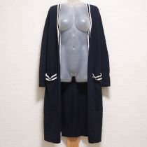 紺配色ロングカーディガン【3(9号)】