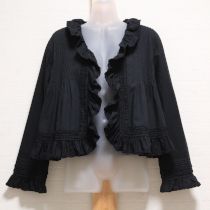 黒ピンタックオーバーブラウス