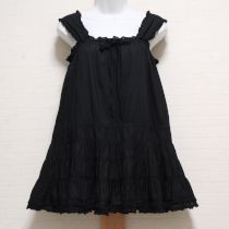 黒ピコフリルローンチュニックブラウス