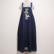 紺ホワイトクローバー×スリーピングラビットジャンパースカート