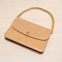 ベージュロゴボタン2WAYバッグ
