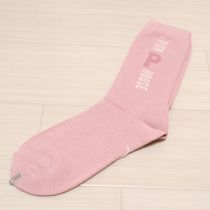 ピンクロゴ編み込みソックス