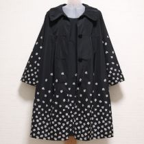黒花柄ポリワンピース&コート【9号】