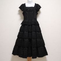 黒レース使いピコフリルローン段々ワンピース