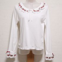 白苺刺繍レース使いカットソー【3(M)】