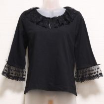 黒ローズチュールフリルレースカットソー【3(M)】