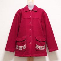 赤系リボン刺繍ウールジャケット【M】