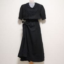 黒クロッシェ使いリネンワンピース