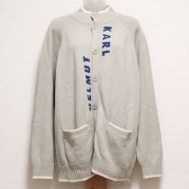 薄荷系ロゴ編み込みカーディガン【L】
