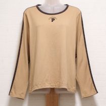 ベージュロゴライン配色Tシャツ【L】