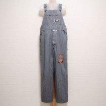 紺うさぎ刺繍ヒッコリーオーバーオール