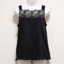 黒花刺繍キャミカットソー【4(L)】