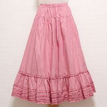 赤ギンガムピコフリルスカート