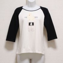 白×黒ホワイトラビットネーム使いカットソー【M】