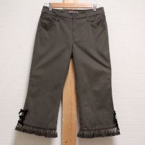 カーキリボン×レース使いパンツ【L】