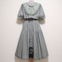 グリーンチェックヨークコレクションワンピース