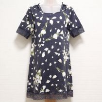 紺リシアンサスカットソーチュニック
