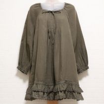 カーキレース使いチュニックブラウス