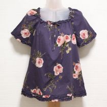パープル薔薇ptブラウス