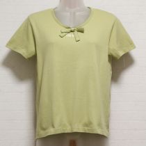 薄荷系リボン付きTシャツ【L】