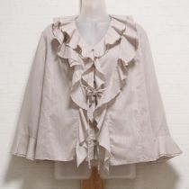 ピンク系フリル使いアンサンブルブラウス【M】