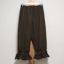こげ茶フリル使い起毛パンツ