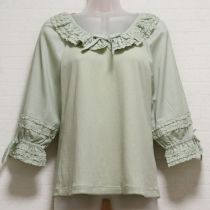 薄荷ローン袖カットソー【3(M)】
