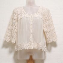 エクリュクロッシェ使いドットチュールカーディガン