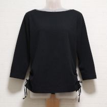 黒ロゴ刺繍シャーリングカットソー【L】