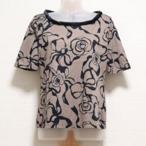 ベージュ系カメリアとリボンptカットソー【11号】
