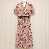 ピンク薔薇ptワンピース【M】
