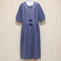 ブルーリボンダンガリーワンピース