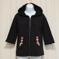 黒モチーフ×ピコフリルスウェットパーカー【M】