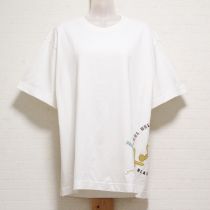 オフ白ロゴパッチTシャツ【L】