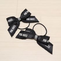 黒ロゴリボンヘアゴム2個セット