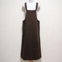 茶ロゴ刺繍ジャンパースカート