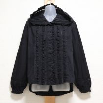 黒はしごレースフード付きブラウス