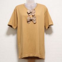 キャメル水玉リボンTシャツ