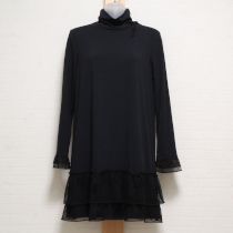 黒リボンカメリアチュール使いカットソーチュニック【9号】
