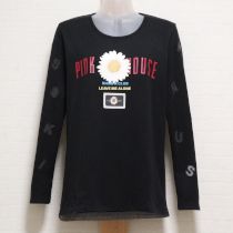 黒雛菊ptパッチワーク長Tシャツ【M】