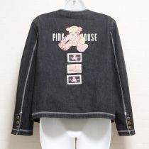 黒パッチワークくまデニムジャケット【L】