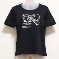 黒リボンカメリアプリントTシャツ【M】