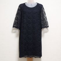 ネイビーカメリア&ロゴレースニットチュニック