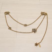 ゴールド花かごチャームチェーンベルト