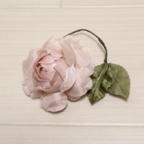 ピンク一輪薔薇コサージュ